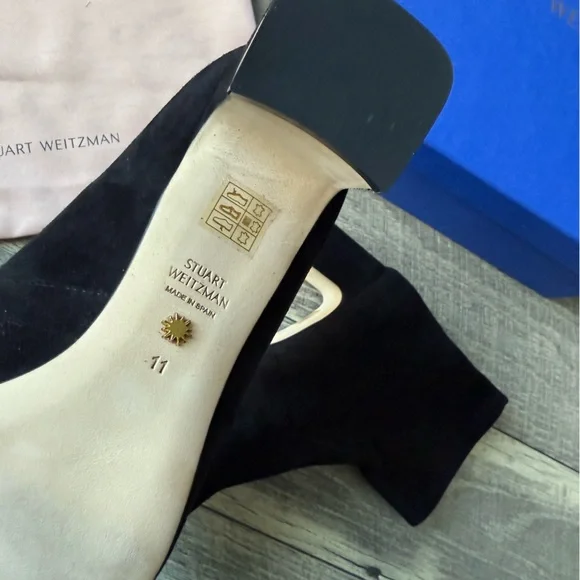 NWT Stuart Weitzman Niki 60 Black Suede Ankle Boots Classic Size 11 (41.5) NIB